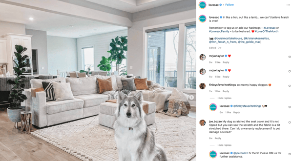 Furniture retailer applies Instagram tips for furniture to engage with audience